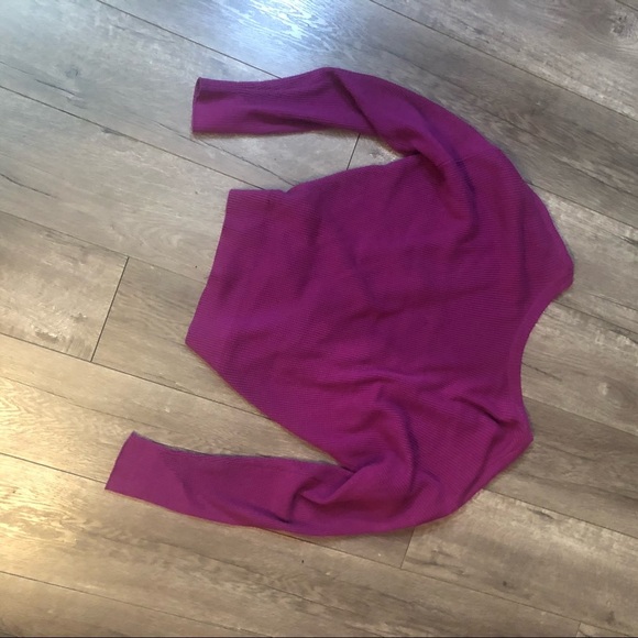 Splendid faux wrap reversible sweater top M PURPLE - Picture 7 of 7